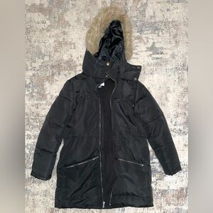Old Navy faux fur puffer parka size small petite